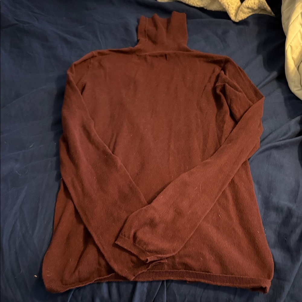 GAP Women's Burgundy Turtleneck Top